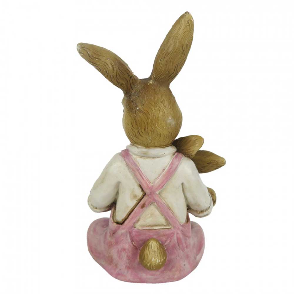 Eine Figur von Clayre & Eef – Hase Mama & Kind mit einem rosa Hasen.