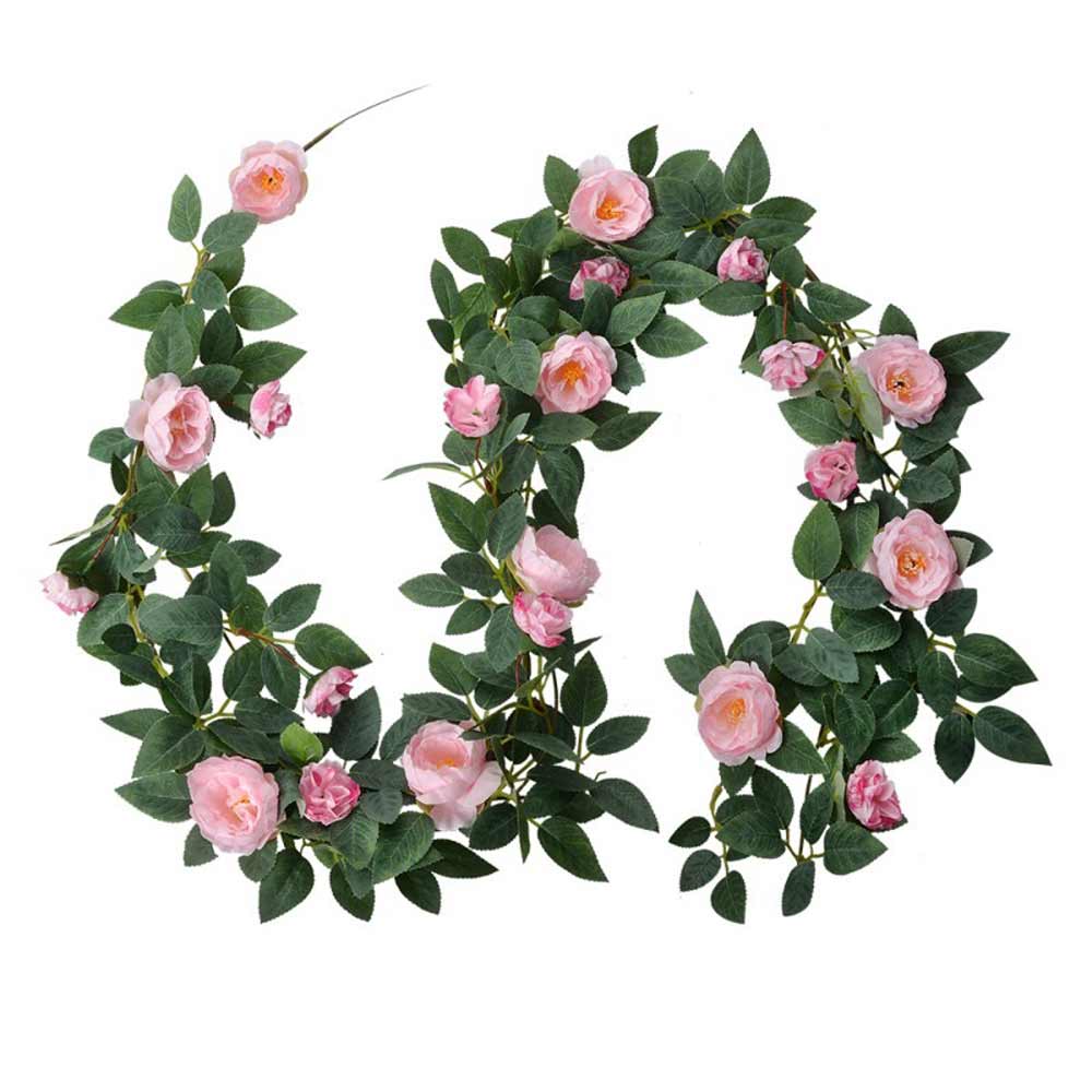 Clayre & Eef Rosen-Girlande rosa – 180 cm Deko – Alsaba