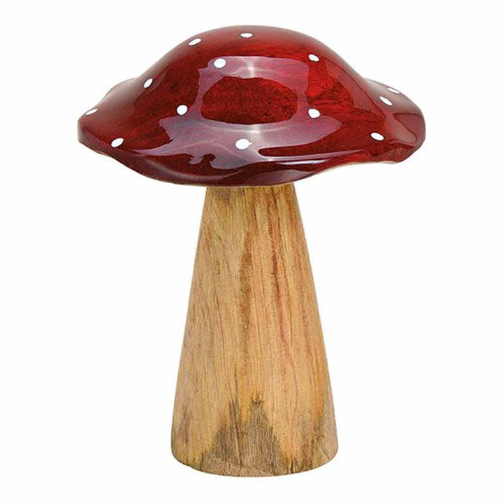 G. Wurm - Pilz aus Mangoholz Rot braun 16 cm
