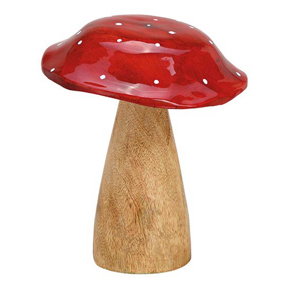 G. Wurm - Pilz aus Mangoholz Rot braun 18 cm