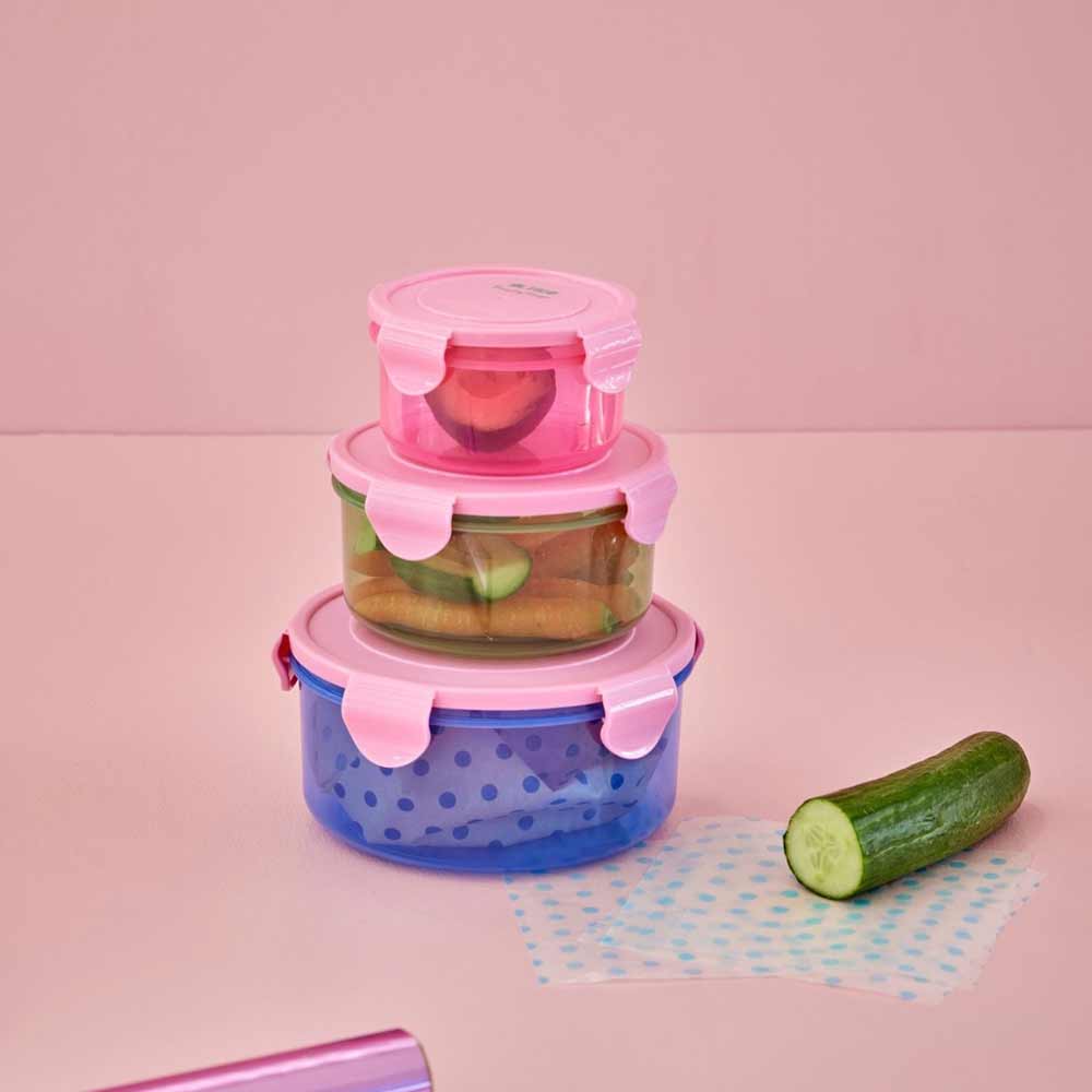 Rice - Lunchbox rund Mehrfarbig 3er-Set