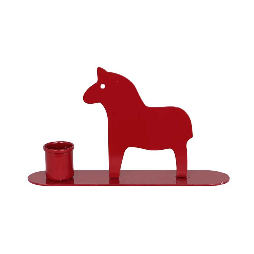 Strömshaga - Kerzenhalter Pferd rot metall