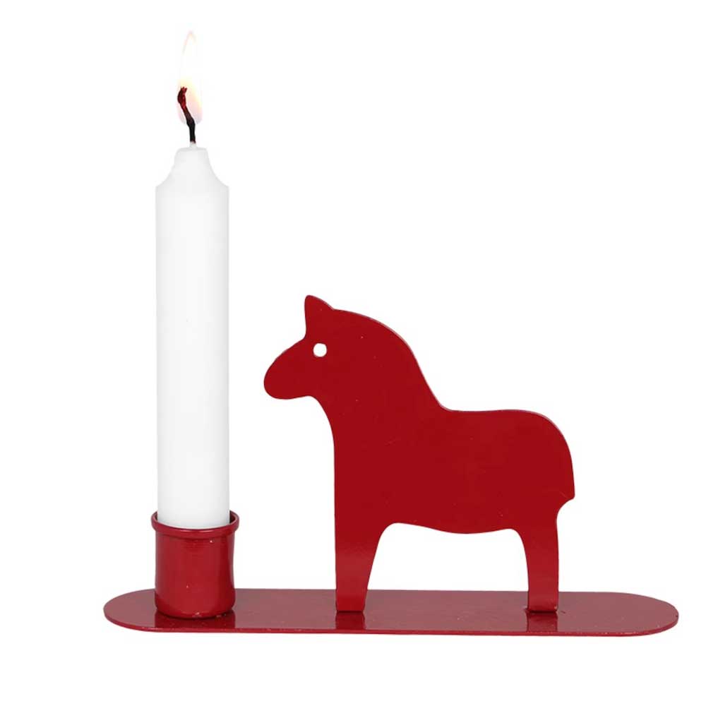 Strömshaga - Kerzenhalter Pferd rot metall