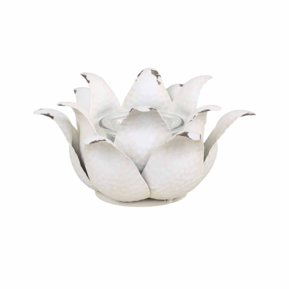 Chic Antique - Teelichthalter Blume antique creme