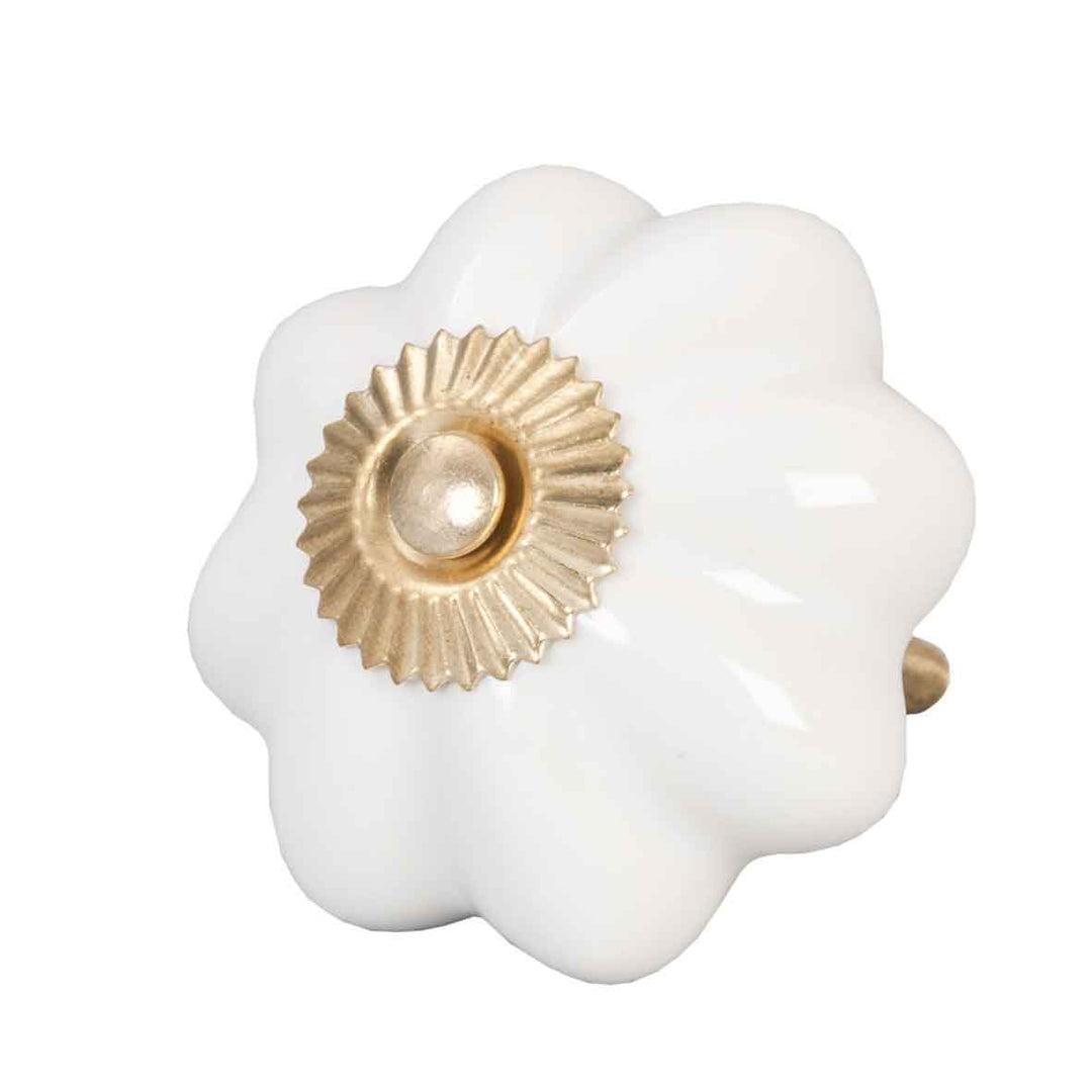 Clayre & Eef - Türknopf Flower White Shabby Chic