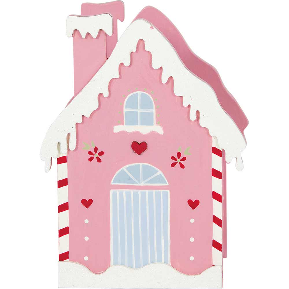 GreenGate - Laura Weihnachtshaus aus Holz pale pink medium