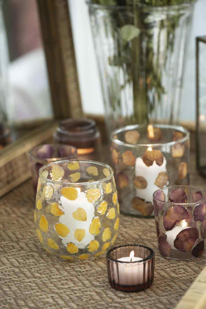 Ib Laursen - Kerzenhalter für Teelicht mit braunen Blättern Farben variieren 7,5 cm