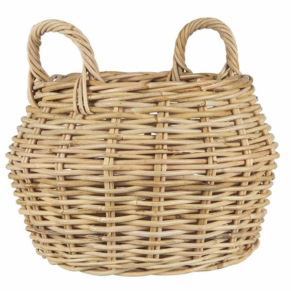 Ib Laursen - Korb rund mit 2 Henkeln Rattan XL