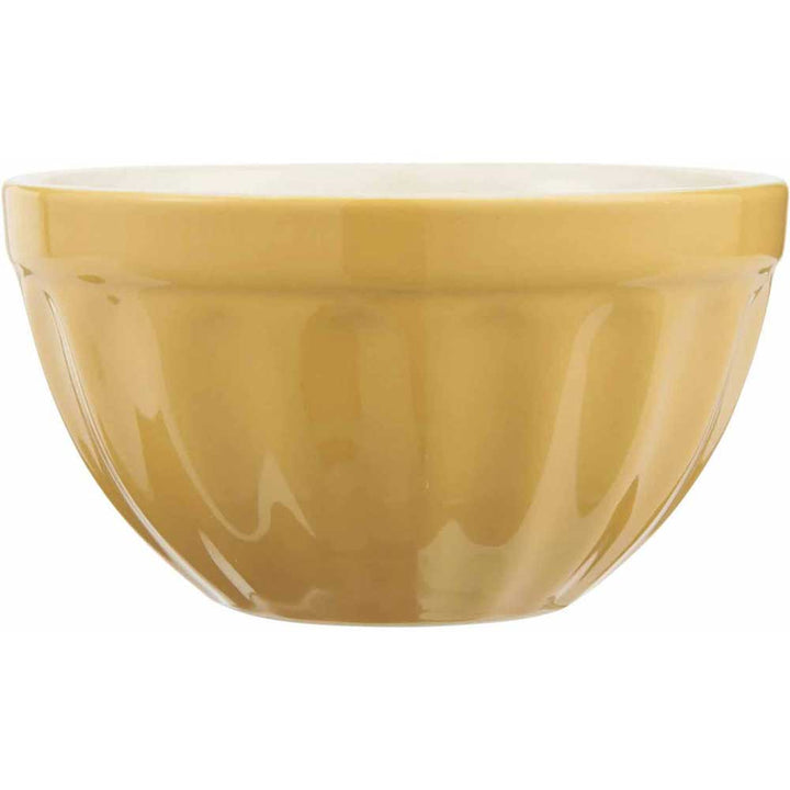 Gelbe Ib Laursen - Müslischale Mynte aus Keramik mit glänzender Oberfläche, von der Seite betrachtet.