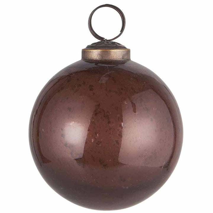 Ib Laursen - Weihnachtskugel pebbled Glas coral almond 8 cm