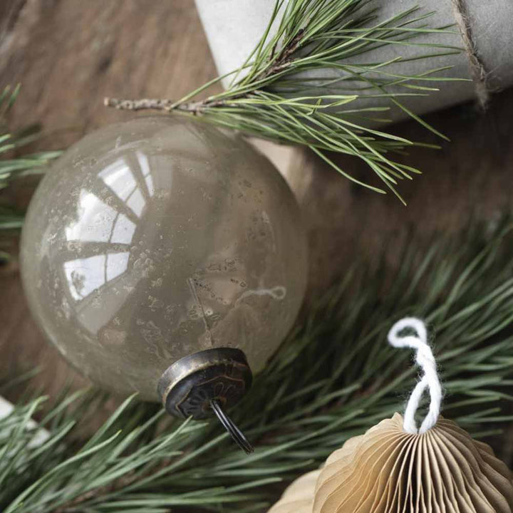 Ib Laursen - Weihnachtskugel pebbled Glas fog 8 cm