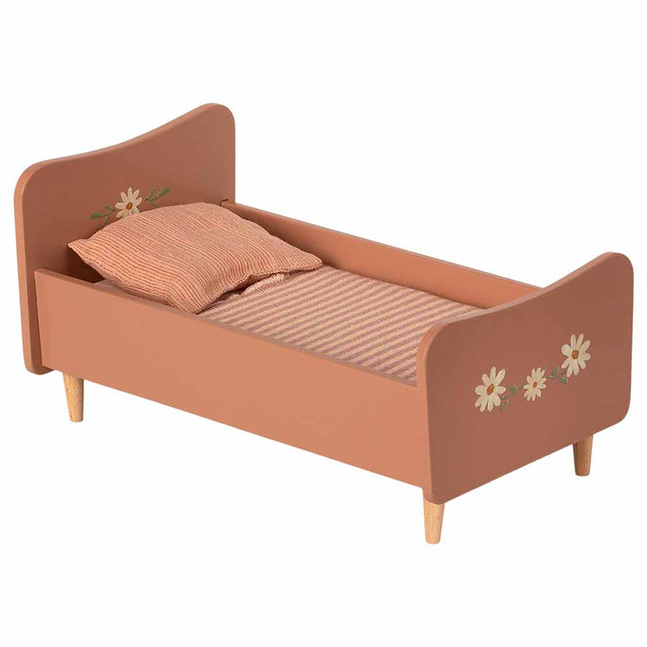 Maileg - Puppenhaus Bett aus Holz Mini rose