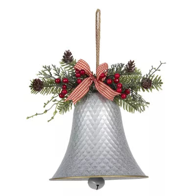 Clayre &amp; Eef - Weihnachtsglocke aus Eisen mit Tannendekoration