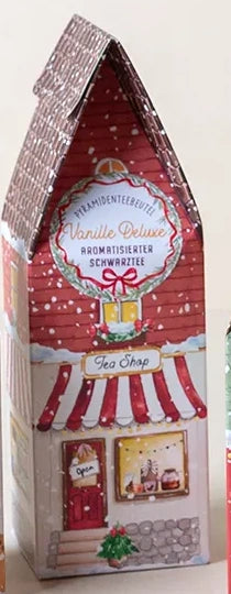 Theodor Maass Winterdorf – gefülltes Weihnachtshäuschen — Vanille Deluxe · 10 Pyramidenbeutel