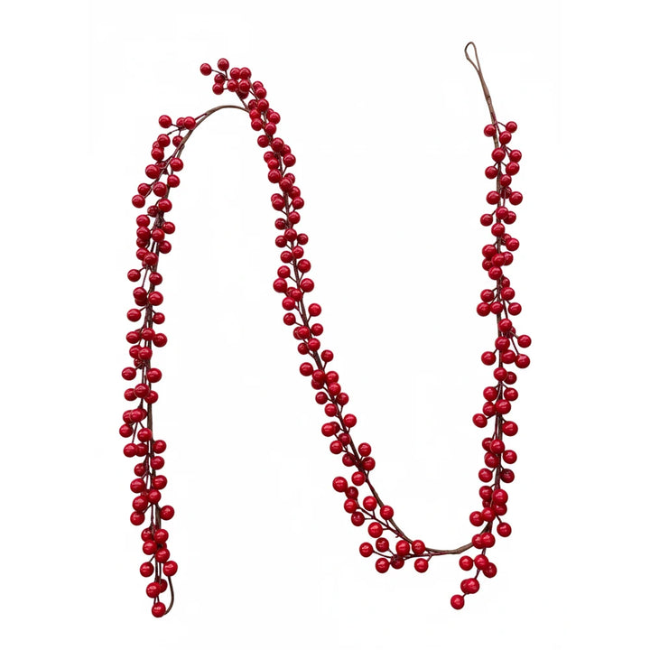 Alsaba Home - Deko Girlande mit roten Beeren 180 cm