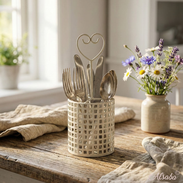 Ambiente Haus - Besteckkasten Landhaus 26 cm antikweiss