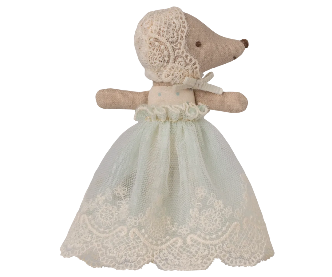 Maileg - Baby Maus im Kleid Mint