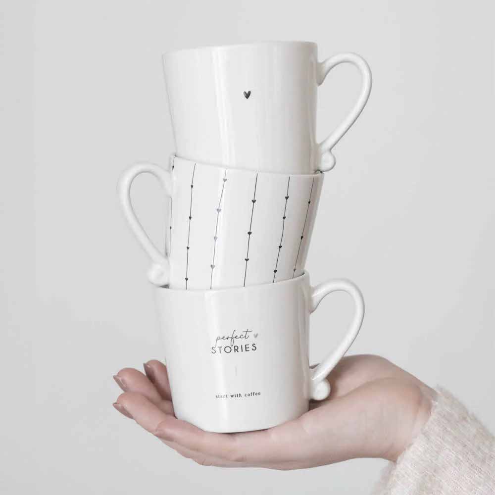 Bastion Collections - Becher mit Henkel Herz Schwarz