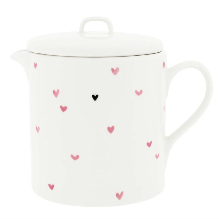 Bastion Collections - Teekanne mit Herz-Muster Rosa Keramik