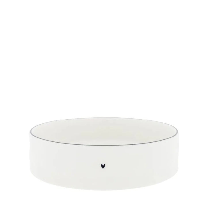 Bastion Collections - Salatschale Weiß mit Herz in Schwarz