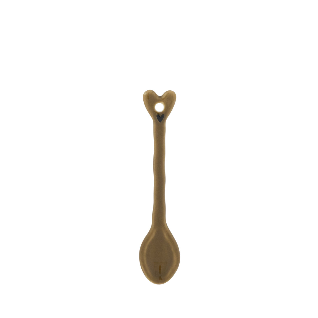 Espressolöffel Braun mit Herz aus Keramik