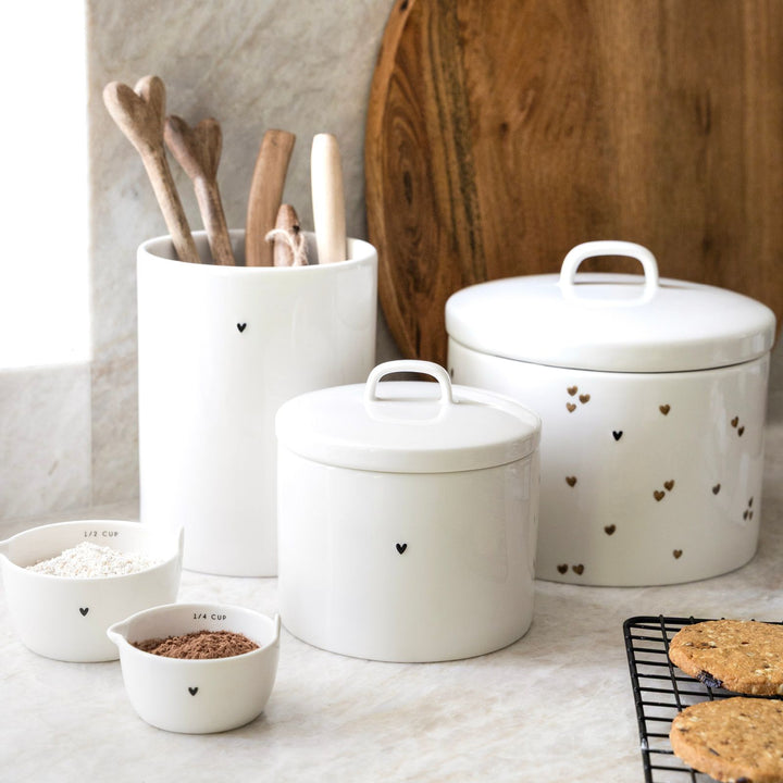 Bastion Collections – Vorratsdose Klein Weiß / Schwarzes Herz