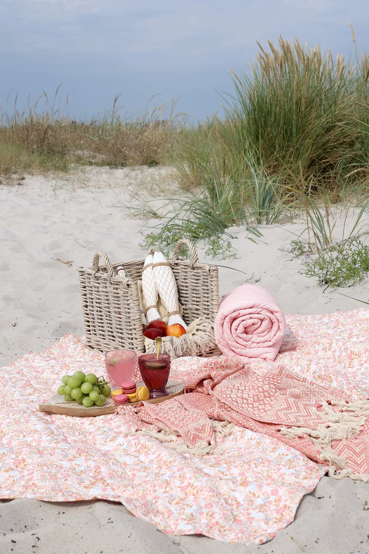 Chic Antique - Baumwoll-Quilt Rosa und Sky Blue