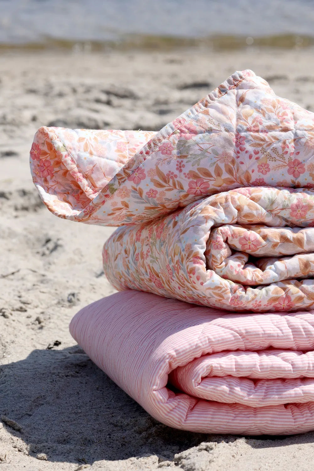 Chic Antique - Baumwoll-Quilt Rosa und Sky Blue