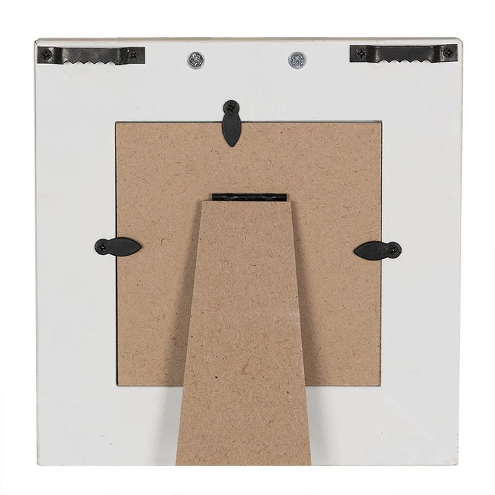 Clayre &amp; Eef - Weißer MDF-Fotorahmen 10x10 cm mit Schleife