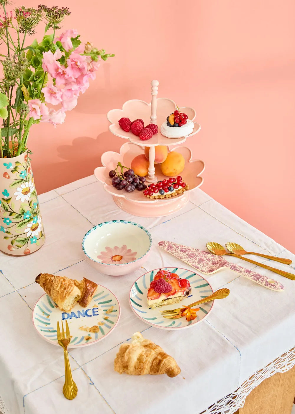 Blume Etagere Rosa - Verspielte Deko