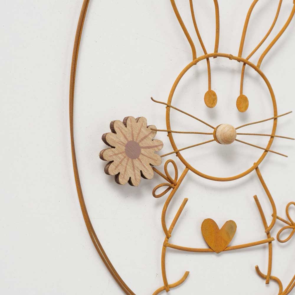 Dekoanhänger Osterhase aus Holz & Metall