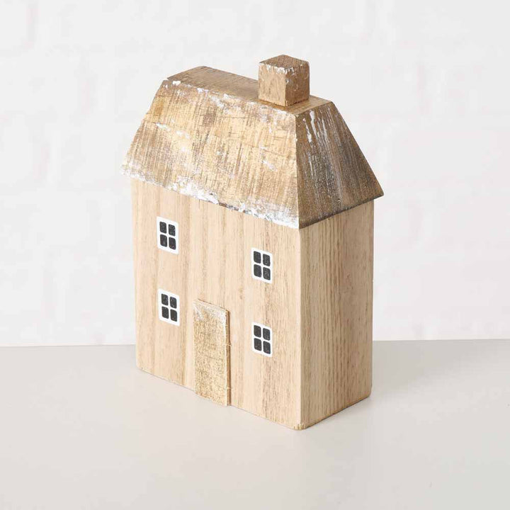 Boltze - Dekoaufsteller Häuser Holz 4er-Set