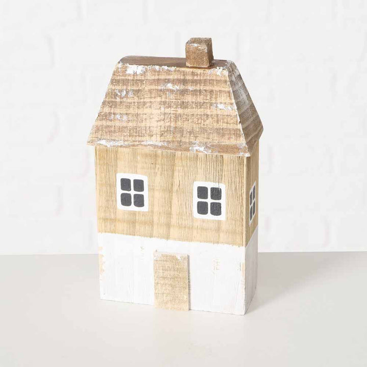 Boltze - Dekoaufsteller Häuser Holz 4er-Set