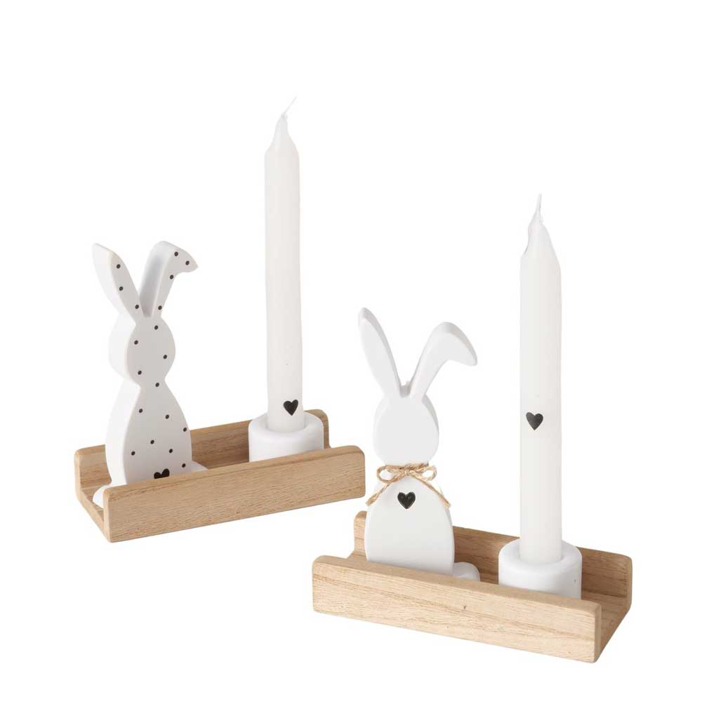 Boltze Oster-Kerzenhalter Milly – Hasen-Deko mit Kerze – Alsaba