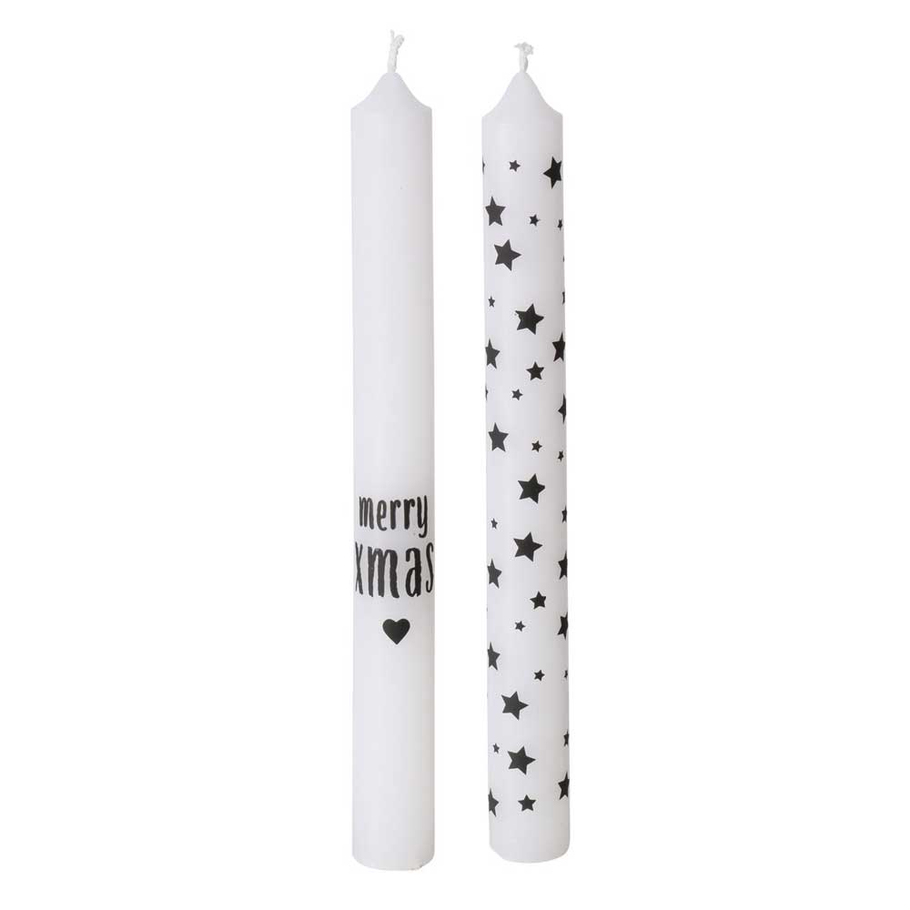 Boltze Weihnachts-Stabkerzen 2er-Set, modern, 20 cm, 4 h – Alsaba