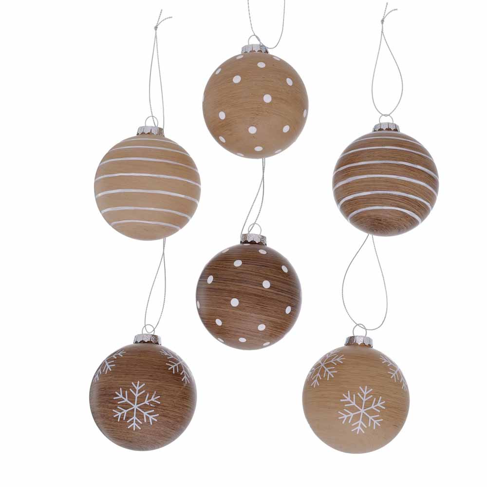 Handgemalte Boltze Weihnachtskugel: Braun & Beige – Alsaba