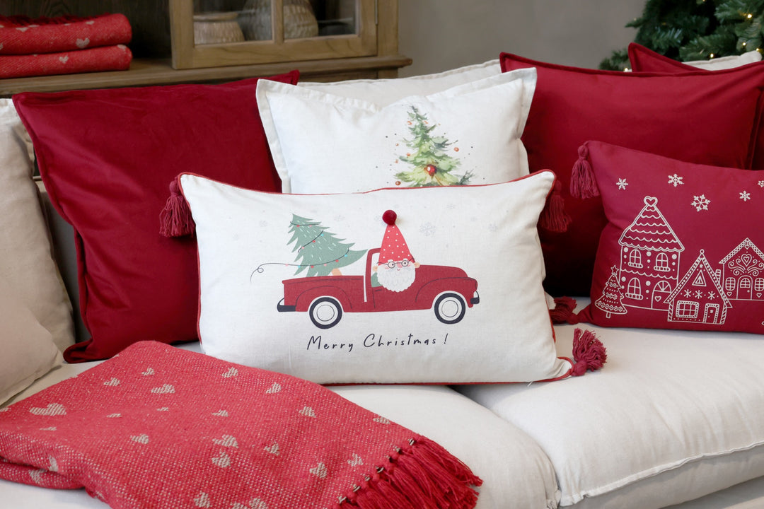Chic Antique - Plaid Aix mit Herzen 150 x 130 cm cherry