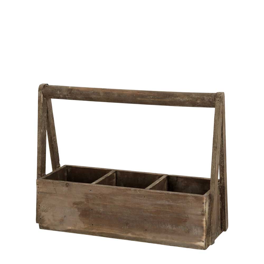 Die Box von Chic Antique verfügt über einen Griff und drei Fächer.