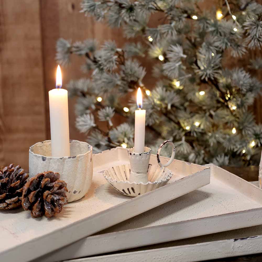 Kerzenständer Vintage white 🕯️ Chic Antique – Alsaba