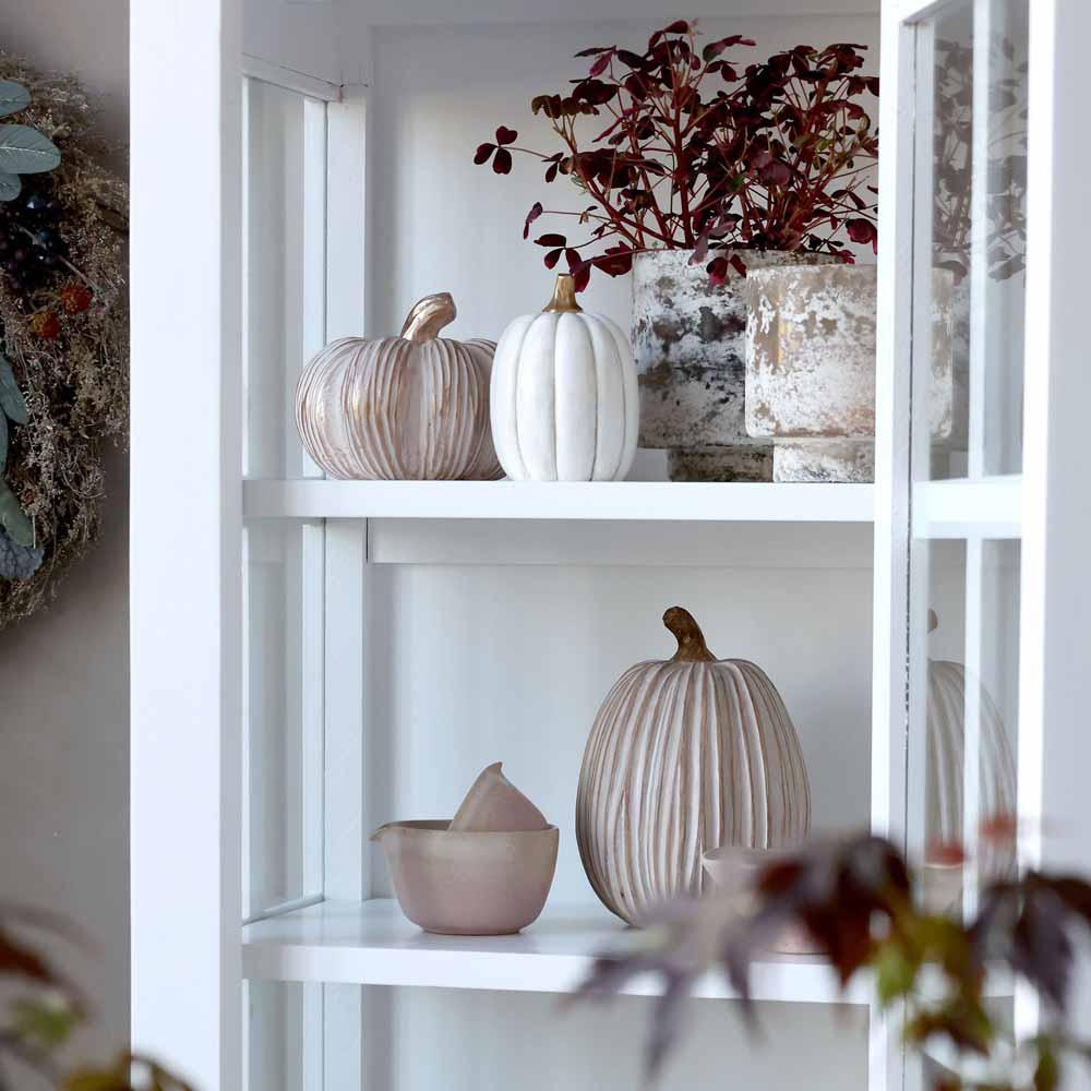 Chic Antique Kürbis Deko Creme H19cm rustikal – Alsaba
