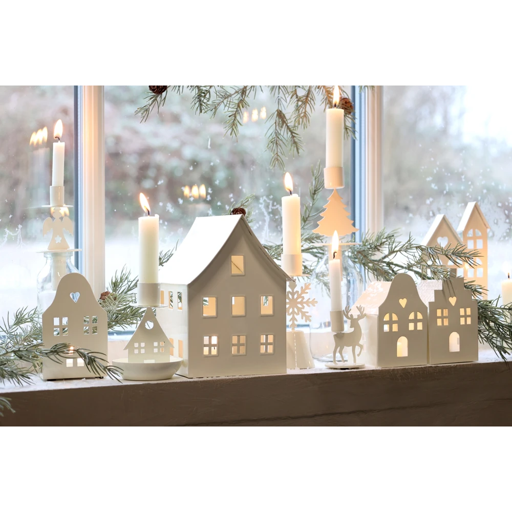Chic Antique - Lichthäuser 2er-Set creme
