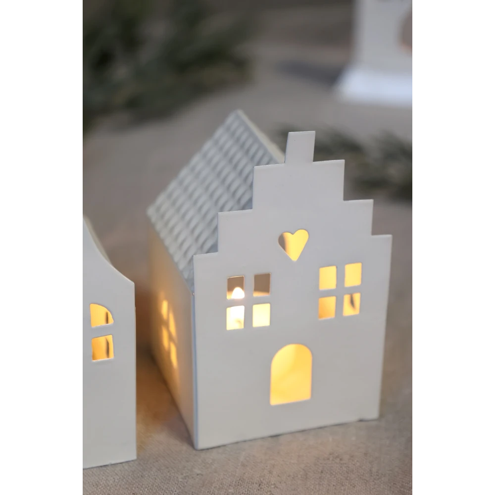 Chic Antique - Lichthäuser 2er-Set creme