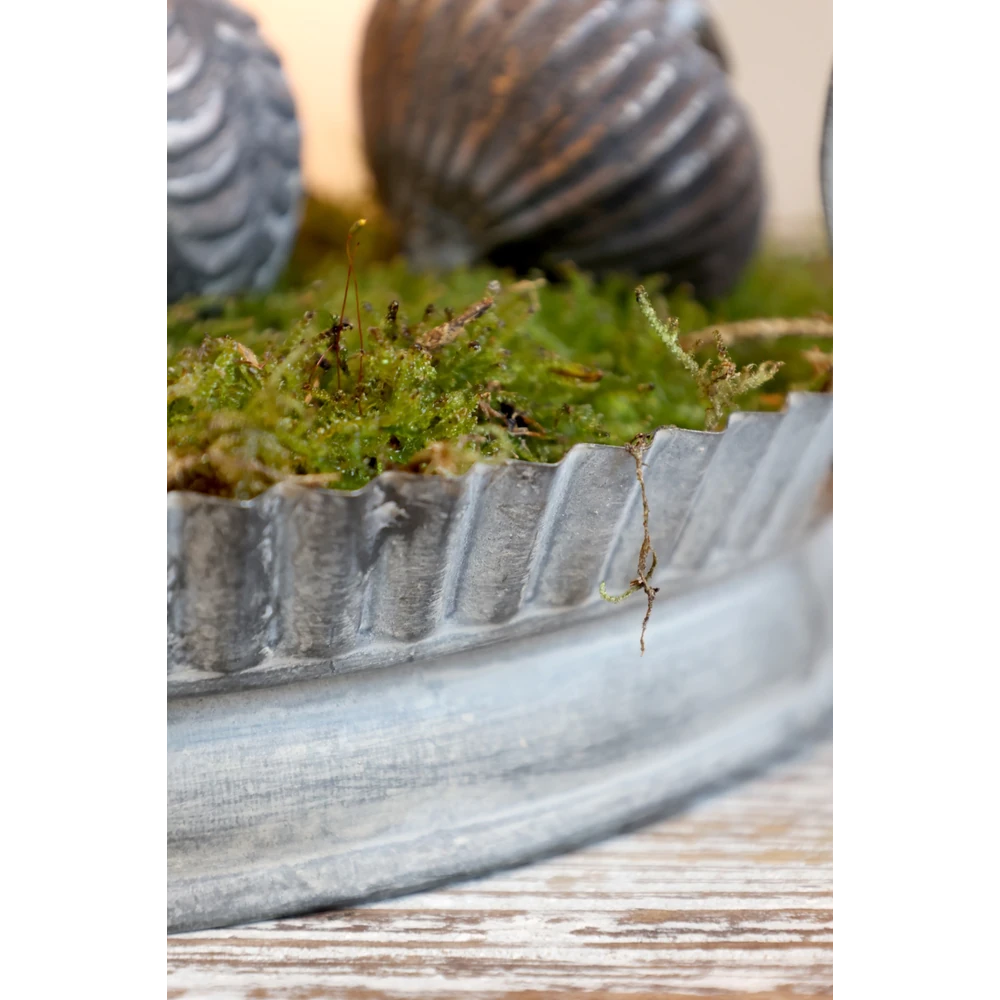 Chic Antique - Tablett mit herzförmigen Griff und gewelltem Rand antique zink Mega