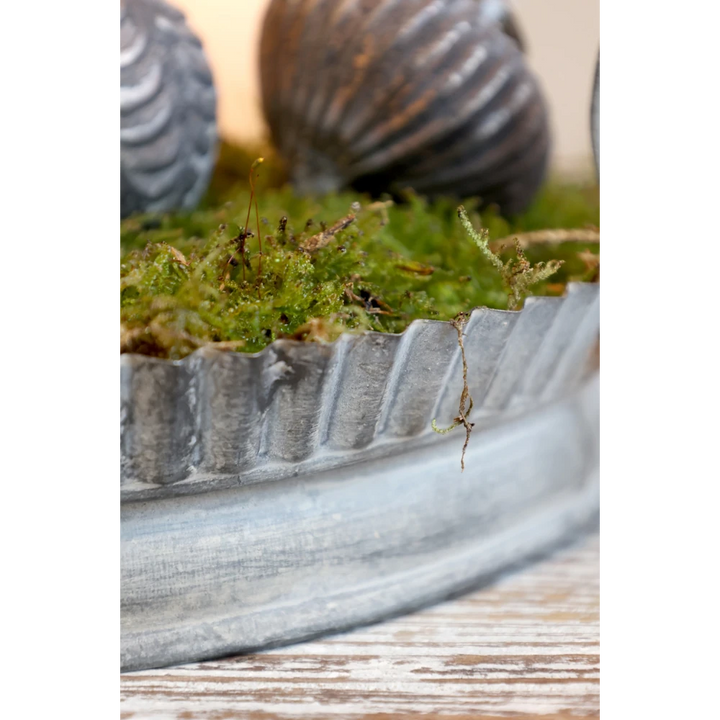 Chic Antique - Tablett mit herzförmigen Griff und gewelltem Rand antique zink Mega