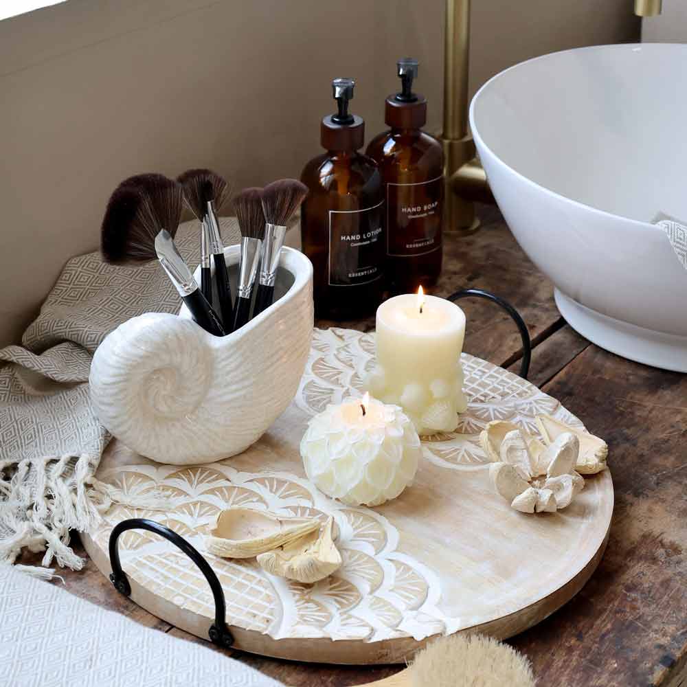 Chic Antique Vase Muschel – Boho-Deko für drinnen & draußen – Alsaba