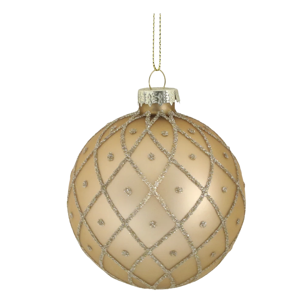 Chic Antique - Weihnachtskugel in einer Schachtel Set von 6 champagner