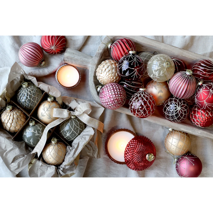 Chic Antique - Weihnachtskugel in einer Schachtel Set von 6 champagner