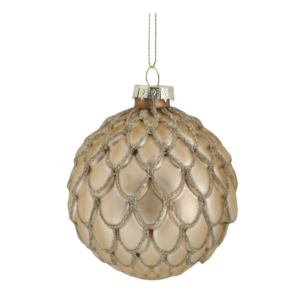 Chic Antique - Weihnachtskugel in einer Schachtel Set von 6 champagner