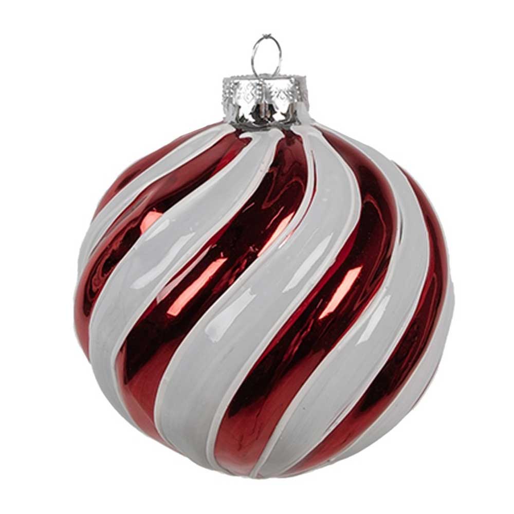 Weihnachtskugel Rot Weiß von Clayre & Eef