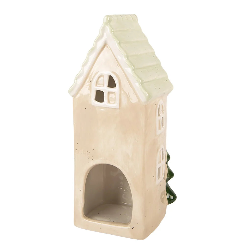 Clayre & Eef - Beiges Keramik-Häuschen mit Baum